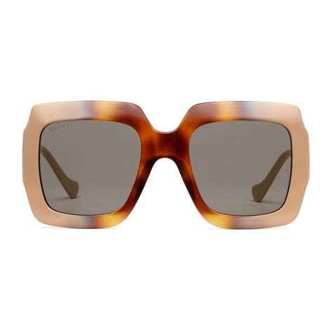 gucci square frame metal sunglasses|gucci rectangular sunglasses with chain.